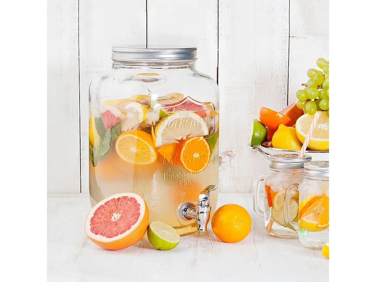 Distributeur à Boisson en Verre 8L avec Robinet - MADAS