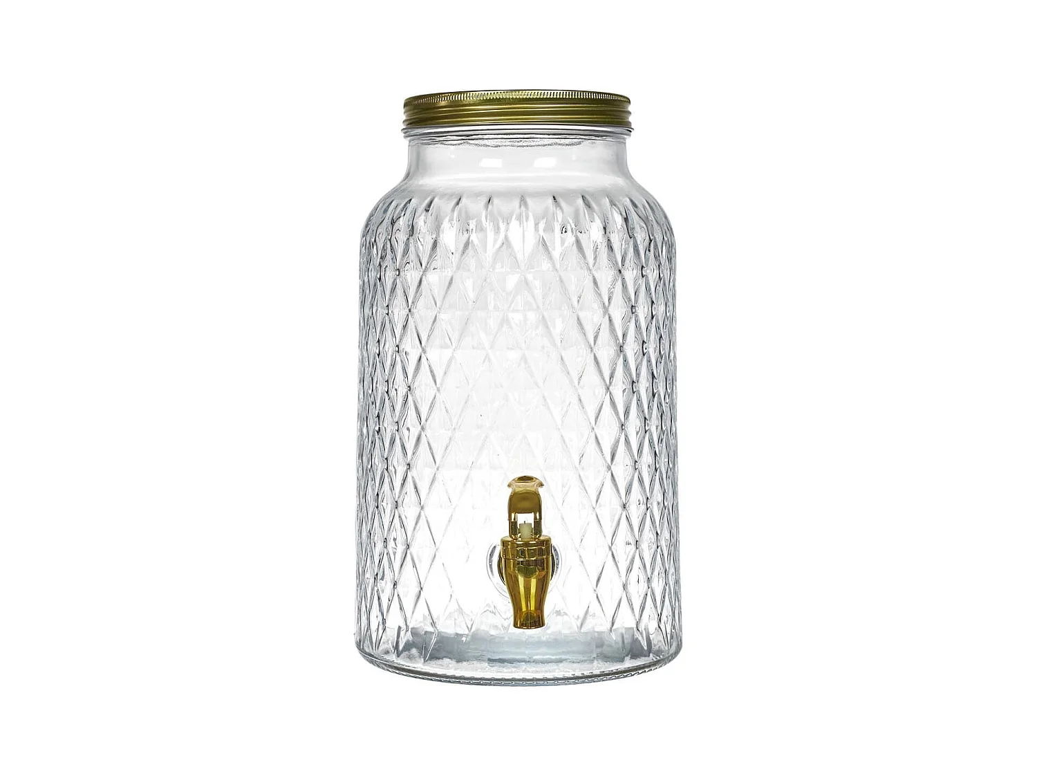 Fontaine à boisson en verre 6L motif diamant avec robinet