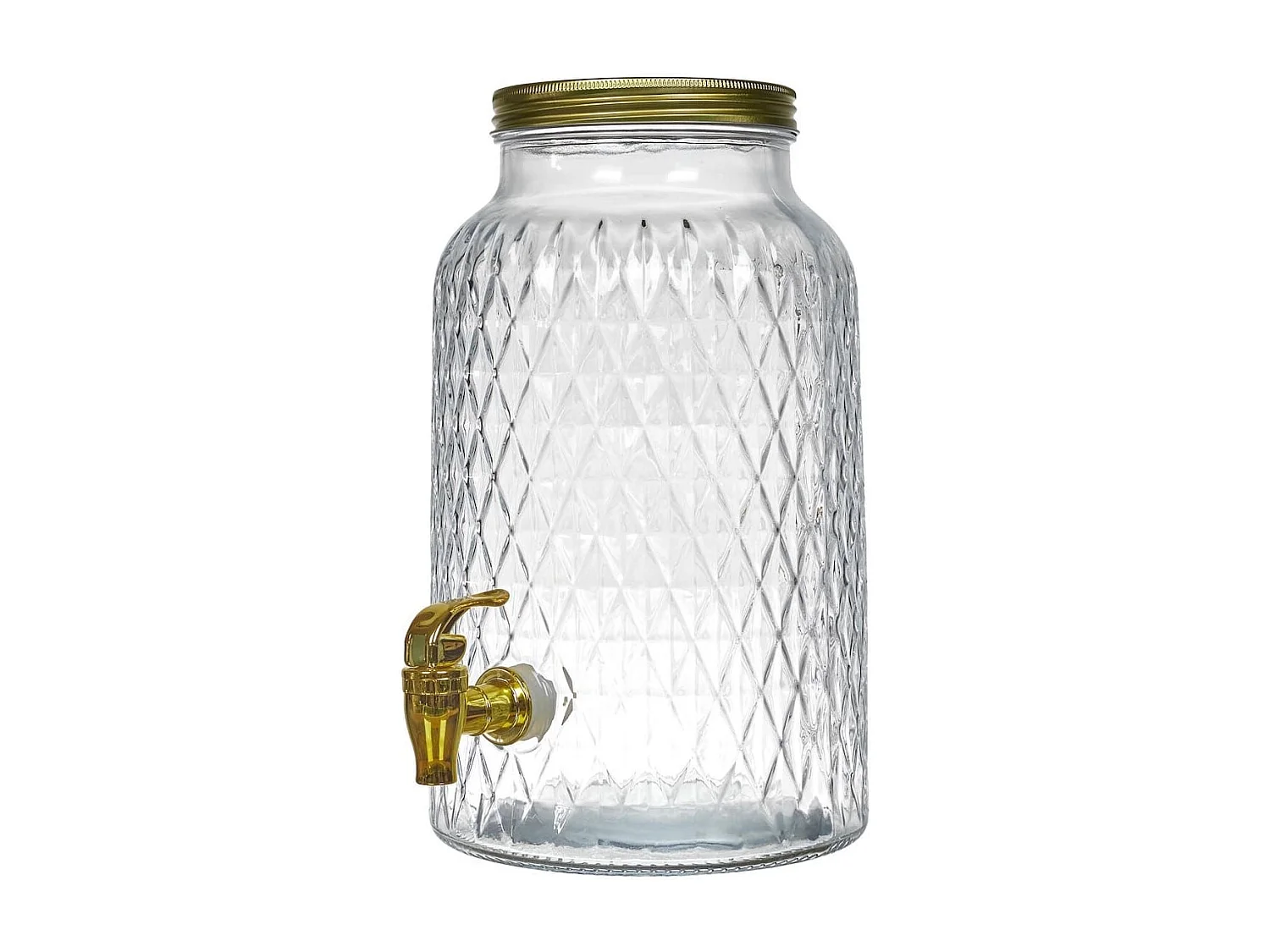 Fontaine à boisson en verre 6L motif diamant avec robinet