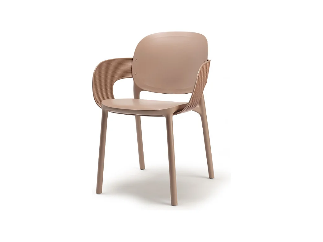 Lot de 2 - Chaise avec accoudoirs outdoor indoor en plastique recyclé HUG