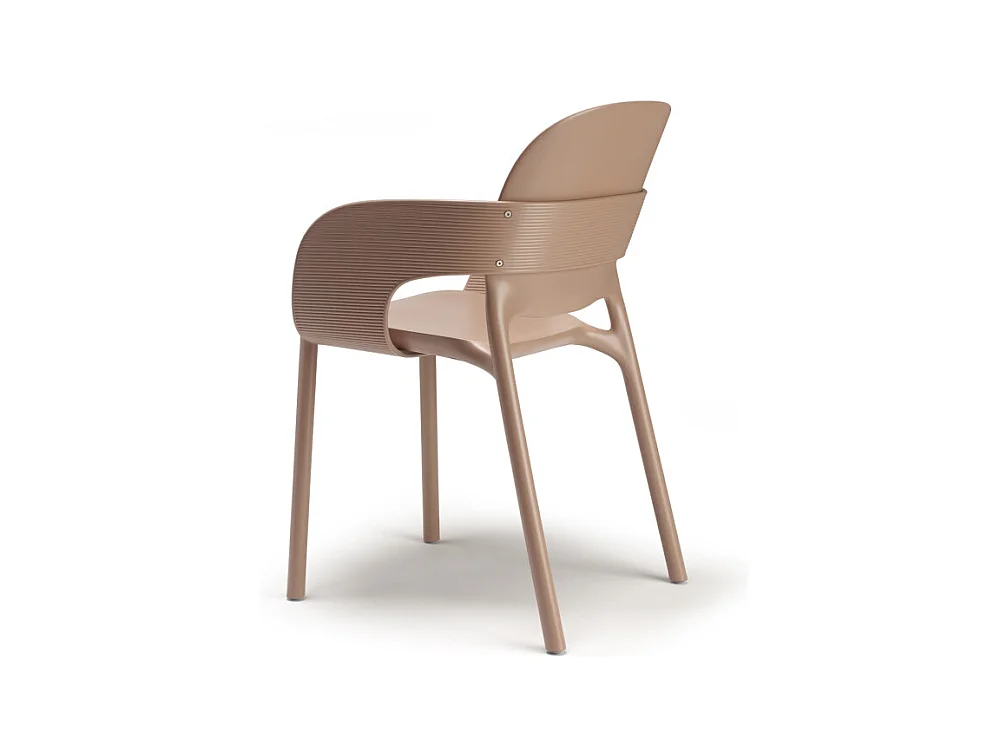 Lot de 2 - Chaise avec accoudoirs outdoor indoor en plastique recyclé HUG