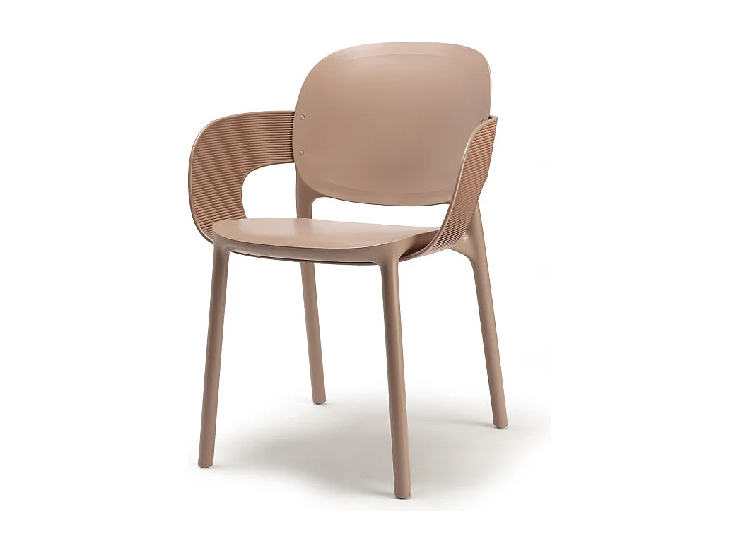 Lot de 2 - Chaise avec accoudoirs outdoor indoor en plastique recyclé HUG