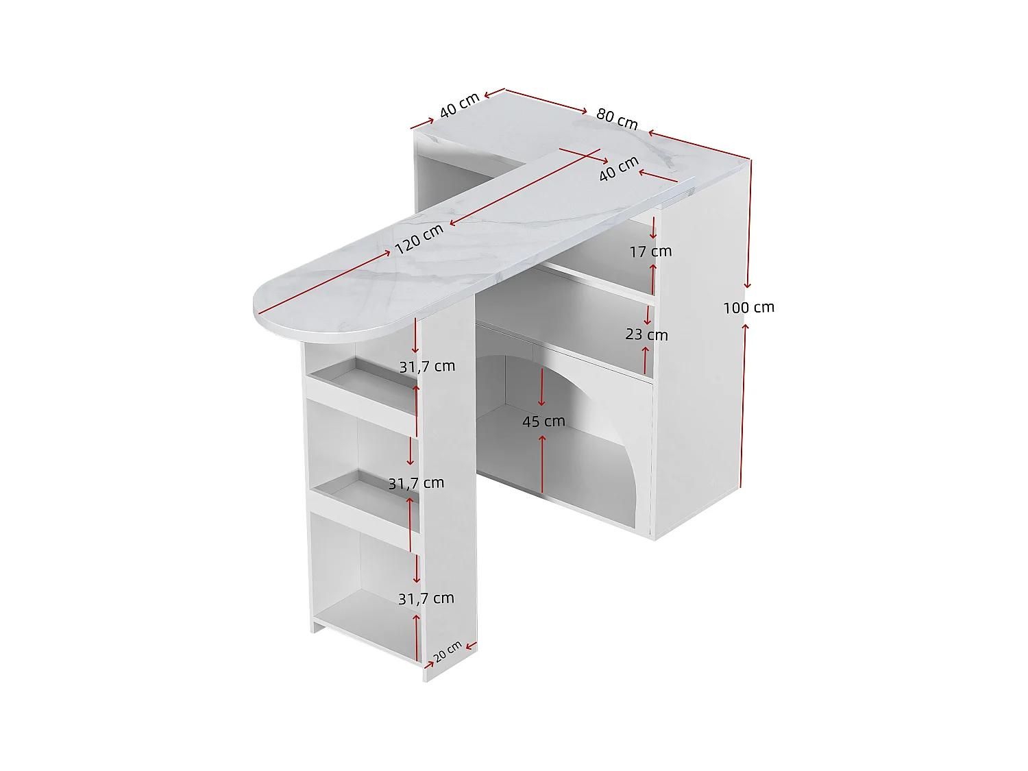Meuble de bar extensible 120 (+80)×40×100 cm - avec espace de repos pour animaux - étagères ouvertes - blanc