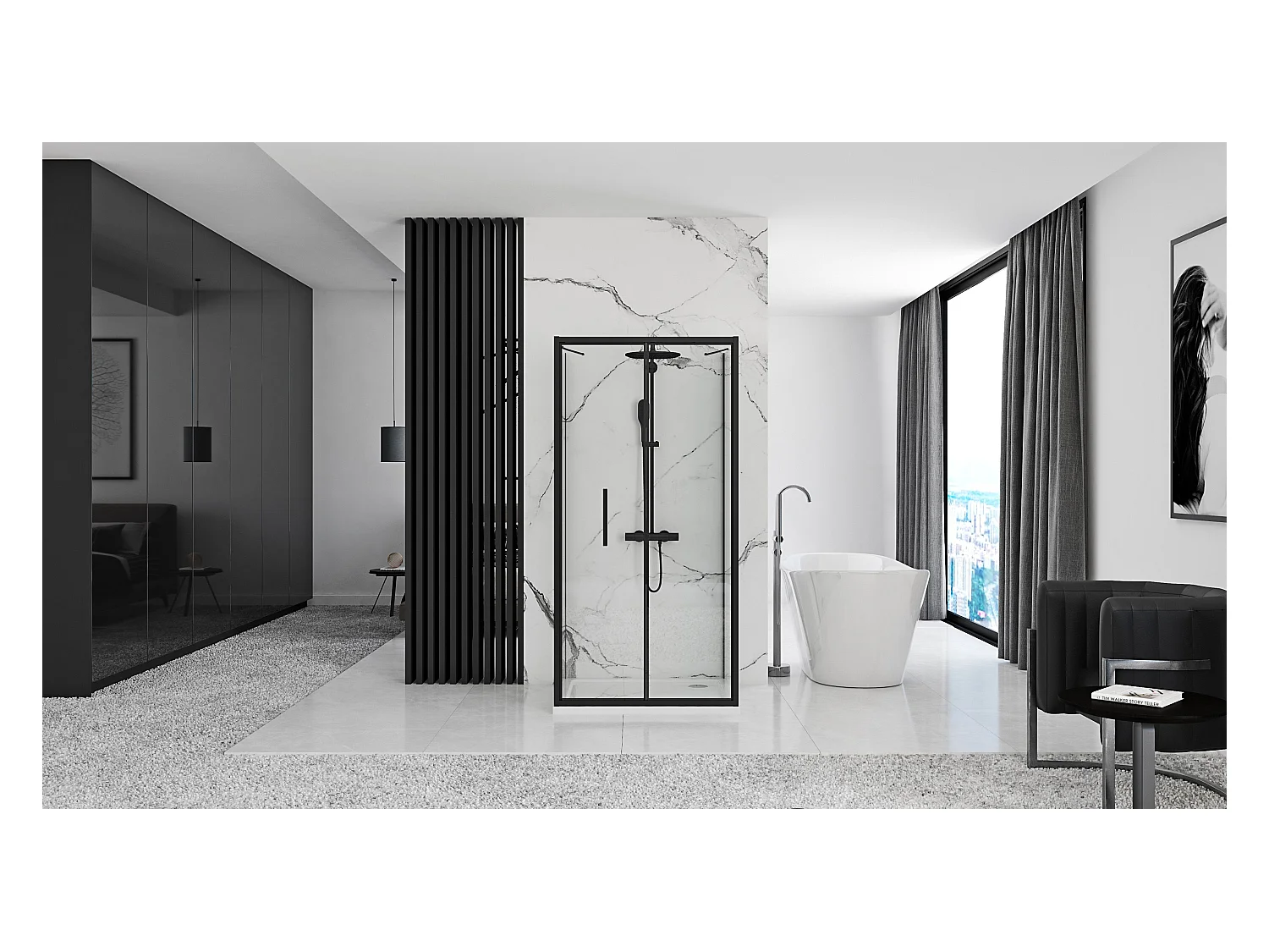 Cabina De Ducha Rea Rapid Fold 100x80 Black