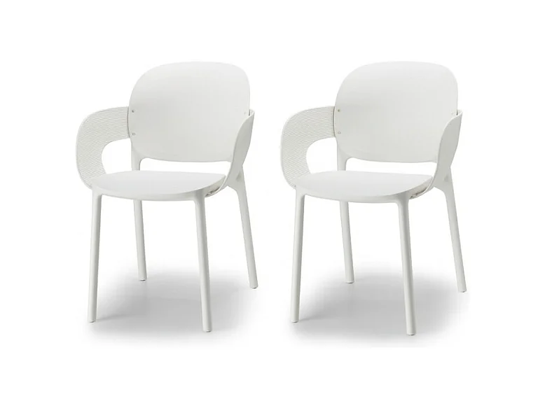 Lot de 2 - Chaise avec accoudoirs outdoor indoor en plastique recyclé HUG