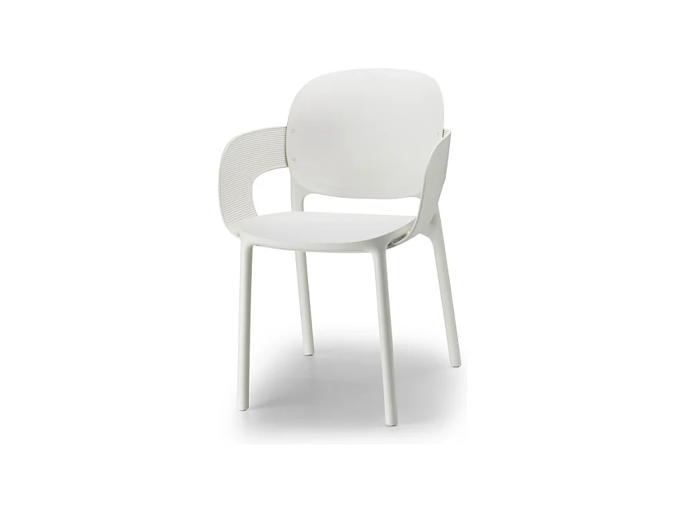Lot de 2 - Chaise avec accoudoirs outdoor indoor en plastique recyclé HUG
