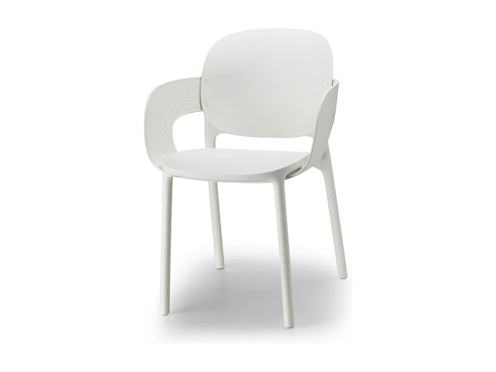 Lot de 2 - Chaise avec accoudoirs outdoor indoor en plastique recyclé HUG