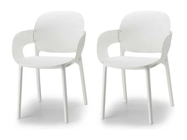 Lot de 2 - Chaise avec accoudoirs outdoor indoor en plastique recyclé HUG