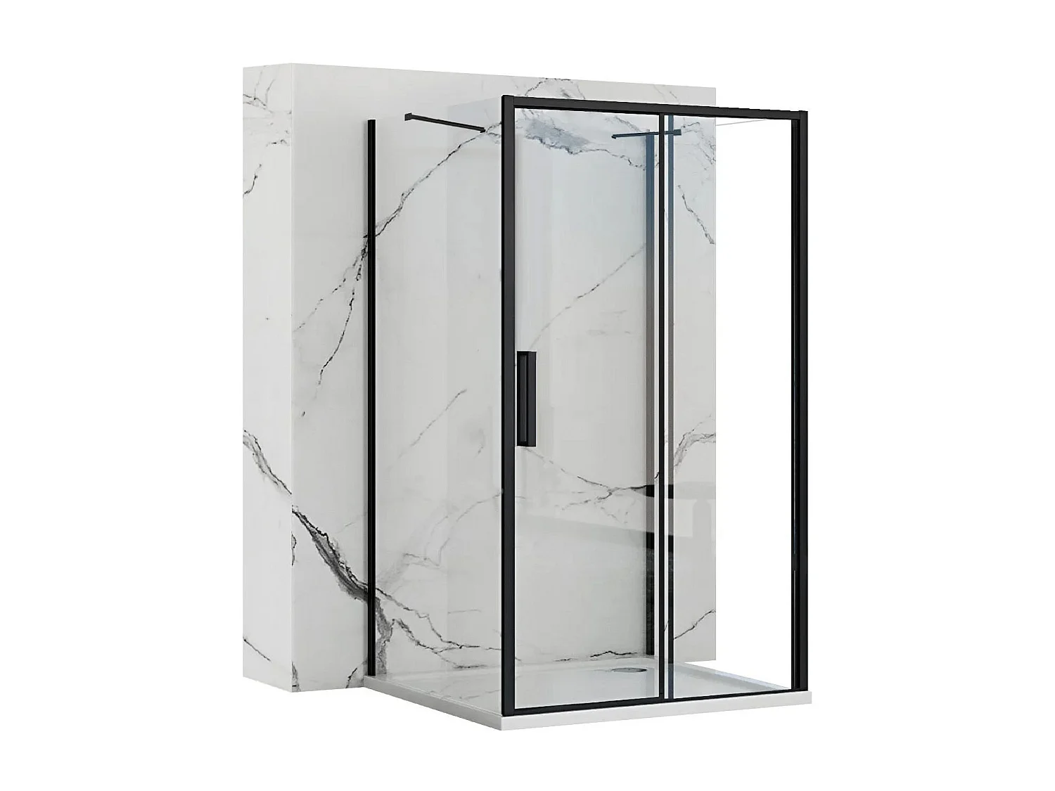 Cabine De Douche Rea Rapid Slide 110x80 Black