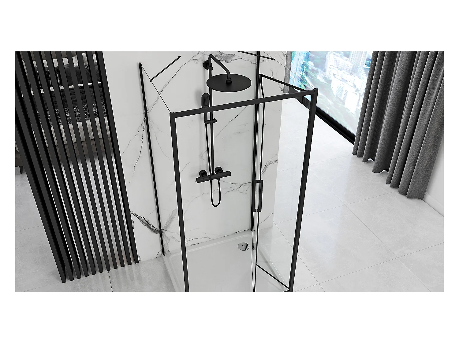 Cabina De Ducha Rea Rapid Fold 90x80 Black