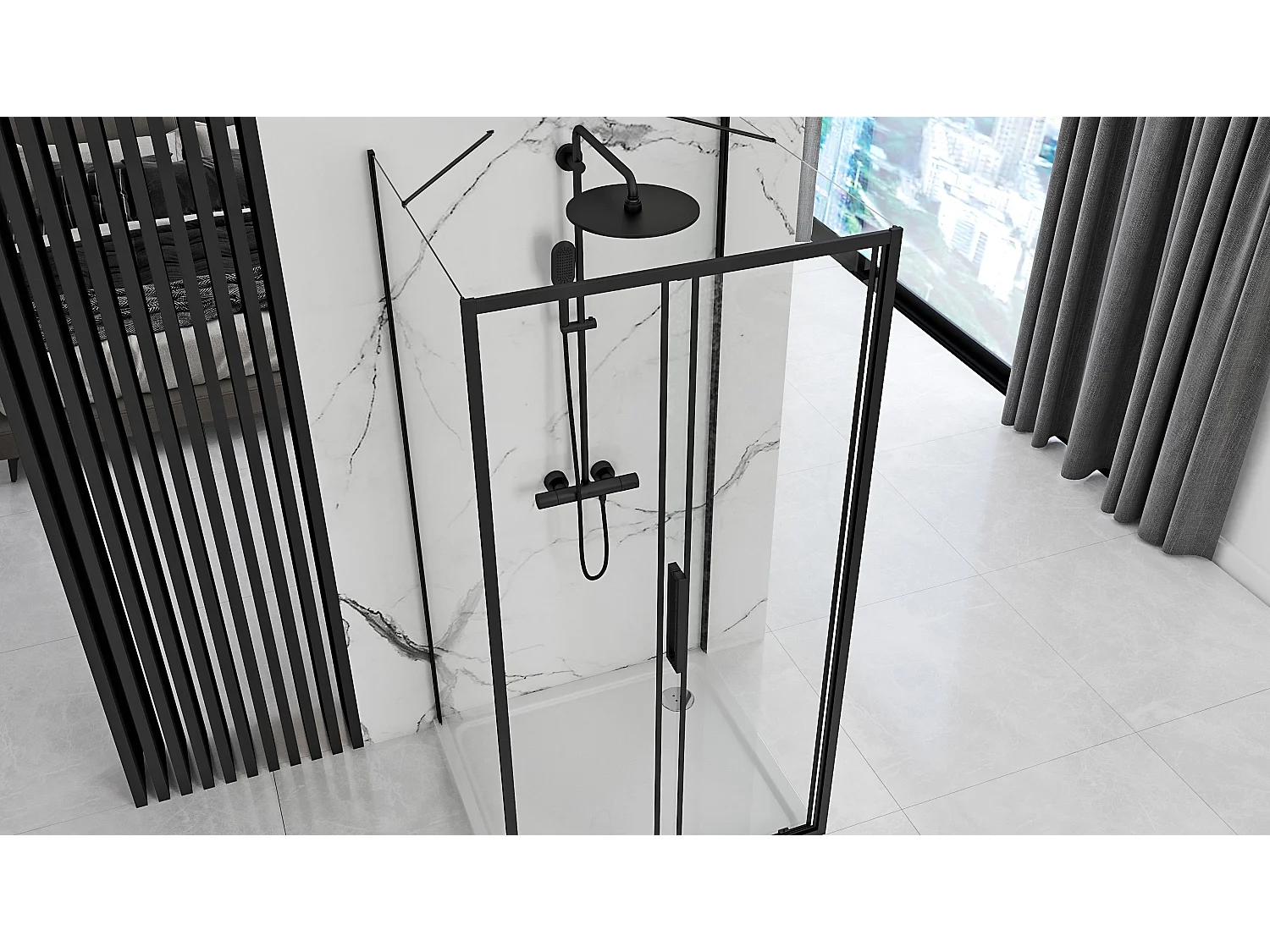 Cabine De Douche Rea Rapid Slide 150x80 Black