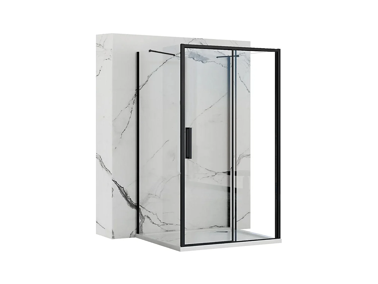 Cabine De Douche Rea Rapid Slide 100x80 Black