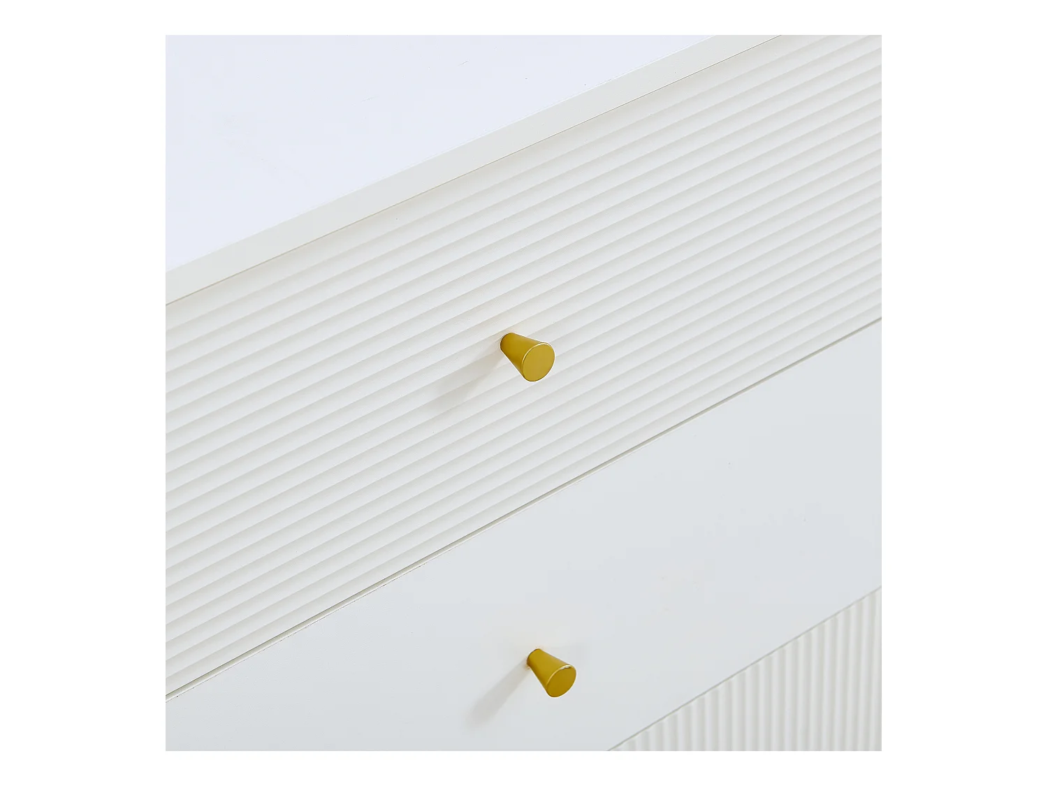 Nowoczesny buffet 120x40x78 cm - 6 szuflad - Nóżki metalowe - MDF - Biały