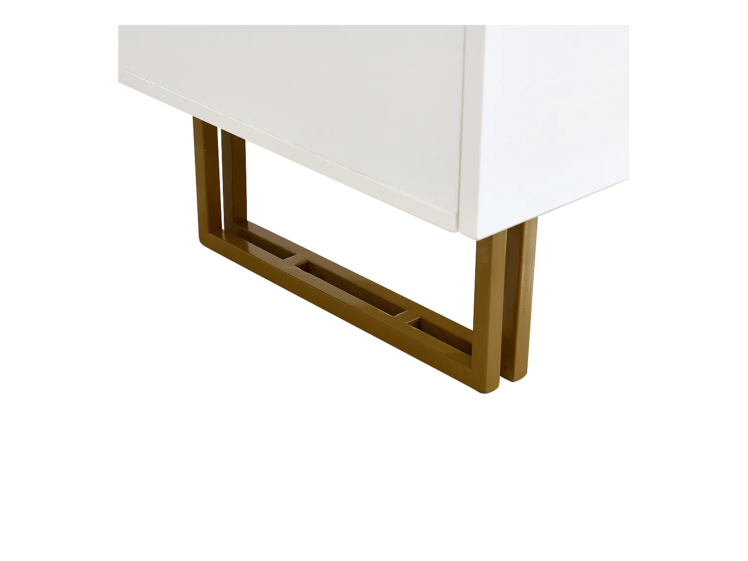 Buffet moderne 120x40x75 cm - avec 6 tiroirs - Pieds en acier - MDF - Blanc