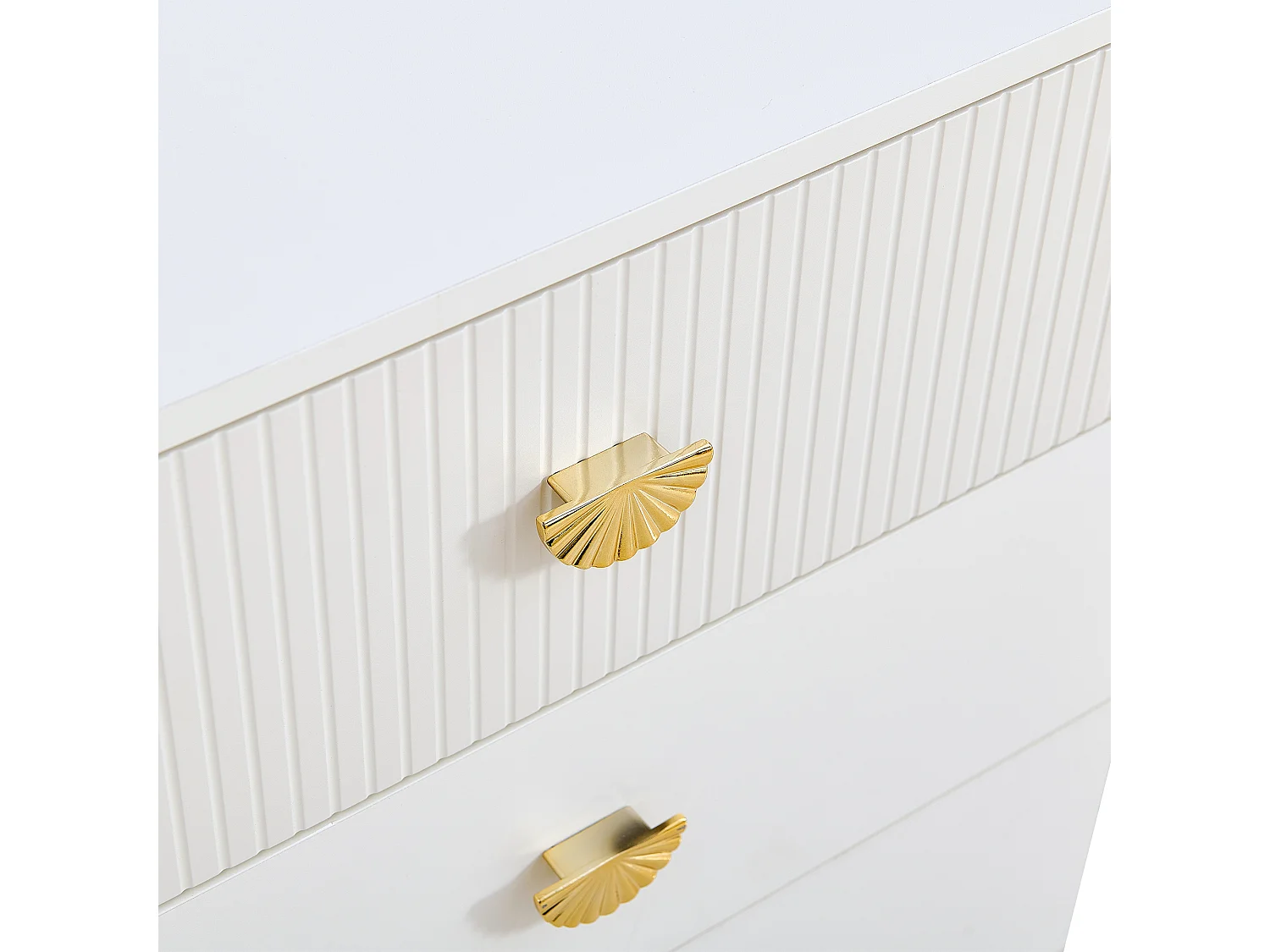 Modernes Buffet 120x40x75 cm - mit 6 Schubladen - Stahlfüße - MDF - Weiß