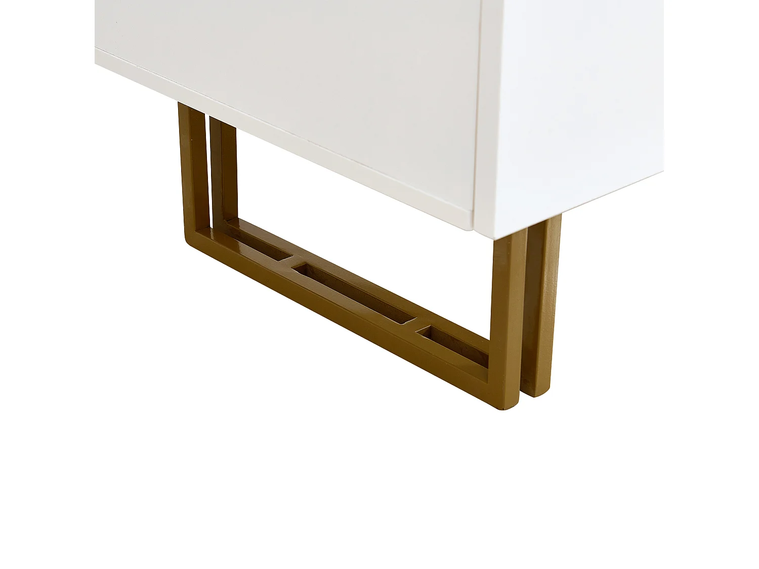 Modernes Buffet 120x40x75 cm - mit 6 Schubladen - Stahlfüße - MDF - Weiß