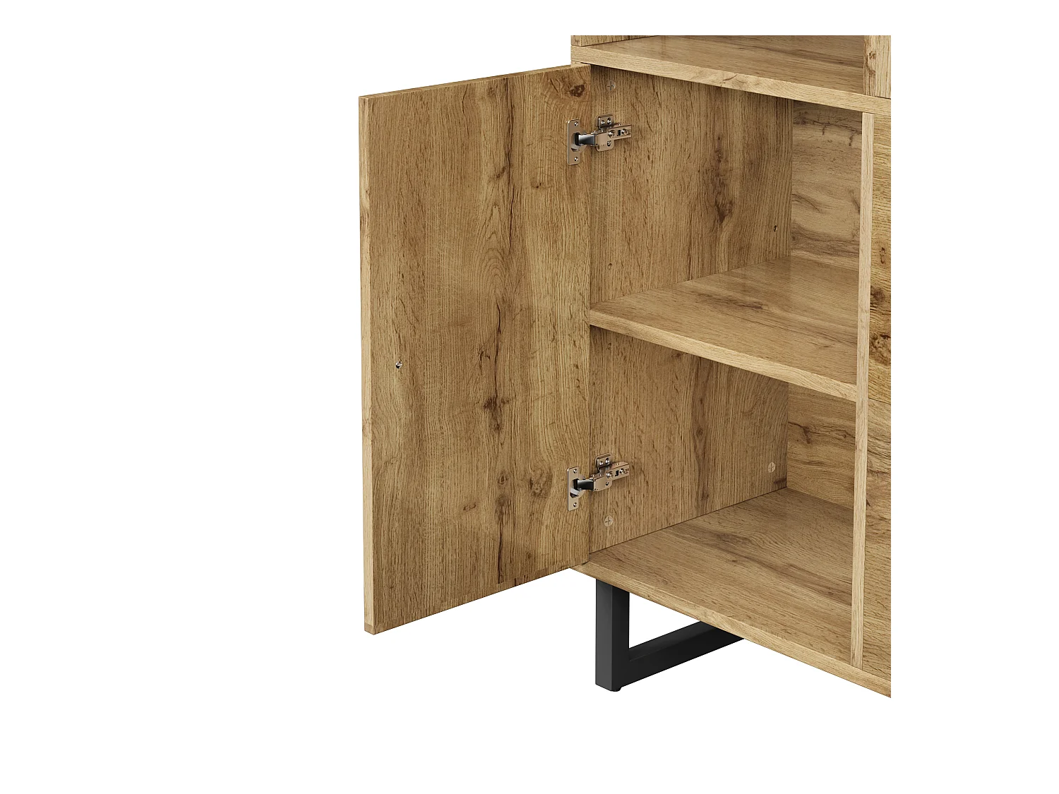 Ensemble vestiaire d'entrée 110x38x186 cm - 3 portes et 2 tiroirs - armoire avec tringle - Panneau rembourré - Naturel