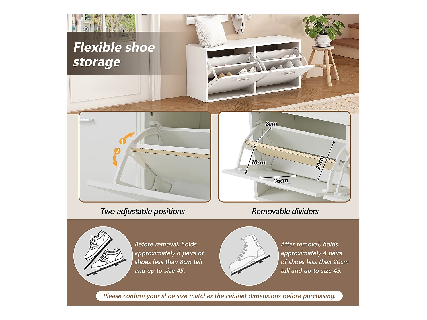Ensemble vestiaire d'entrée 90x30x41.5 cm - avec 2 porte-manteaux muraux - Meuble à chaussures - avec miroir et 6 crochets - Blanc