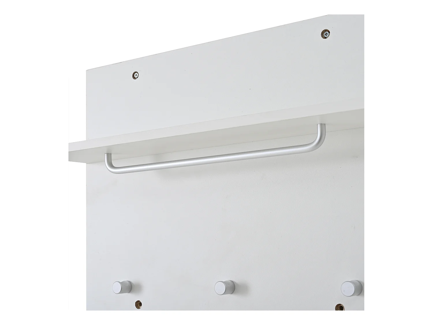 Ensemble vestiaire d'entrée 90x30x41.5 cm - avec 2 porte-manteaux muraux - Meuble à chaussures - avec miroir et 6 crochets - Blanc