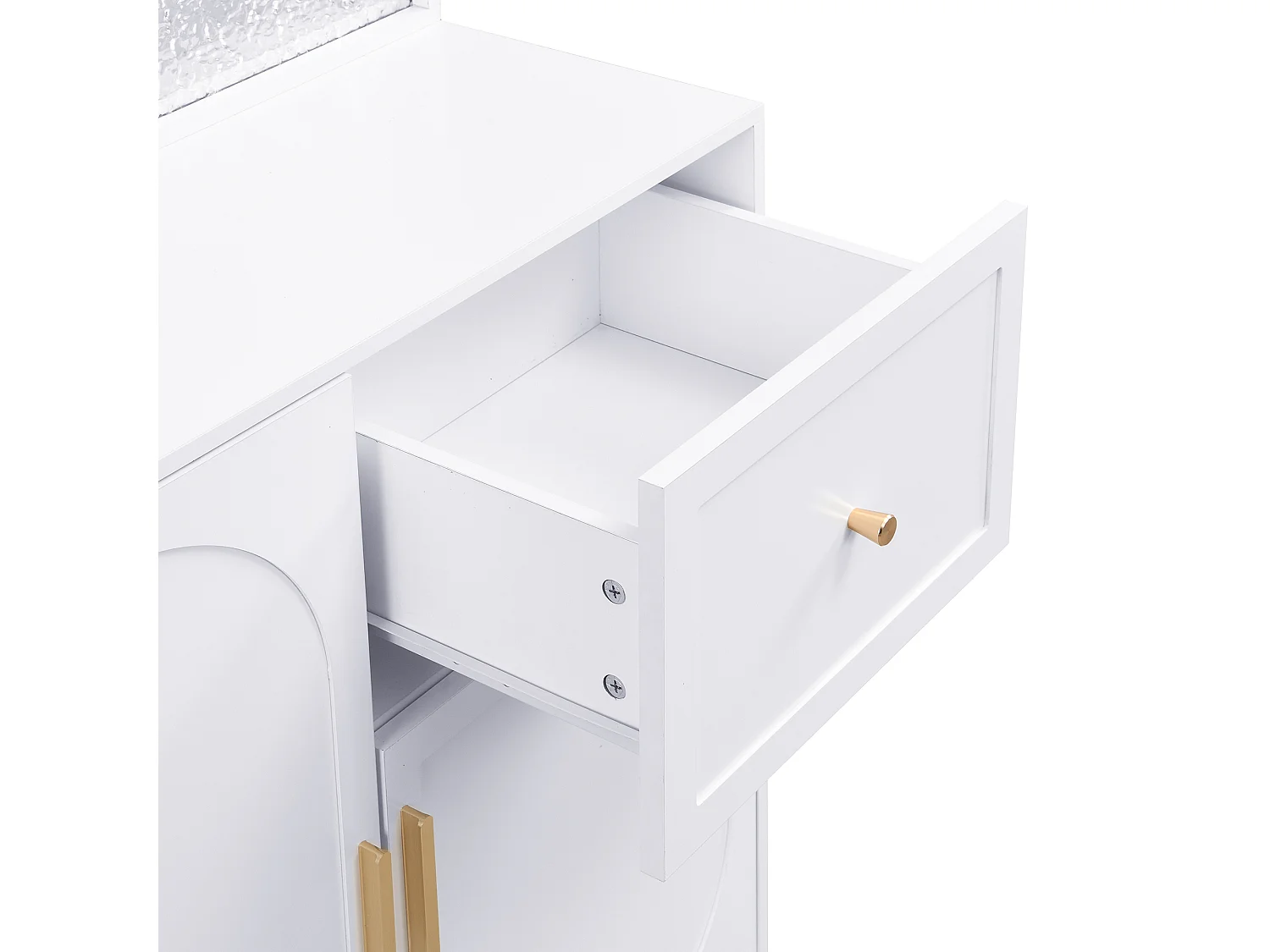 Garderobenset für den Eingangsbereich 80x35x175.5 cm - 2 Türen und 1 Schublade - mit 3 Haken - Verstellbare Regale - MDF - Weiß