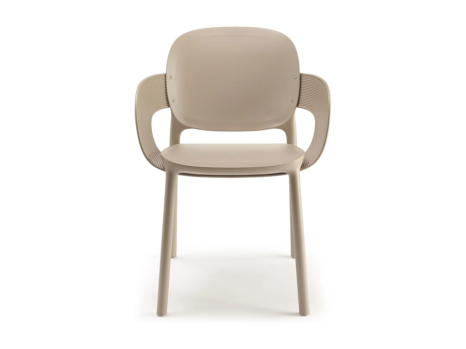 Lot de 2 - Chaise avec accoudoirs outdoor indoor en plastique recyclé HUG