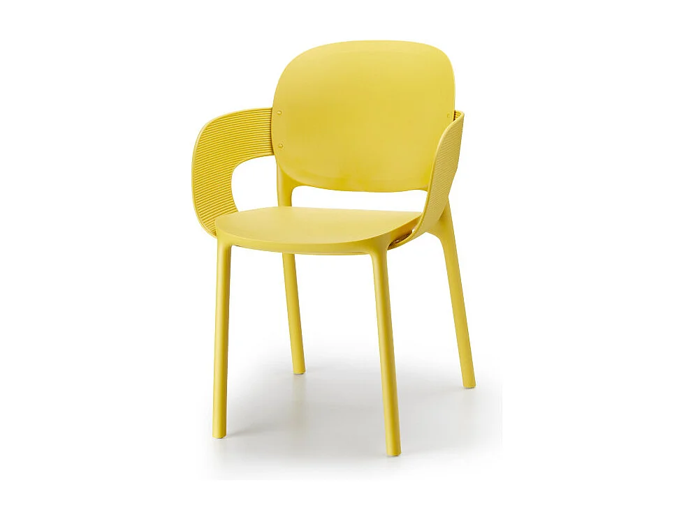 Lot de 2 - Chaise avec accoudoirs outdoor indoor en plastique recyclé HUG