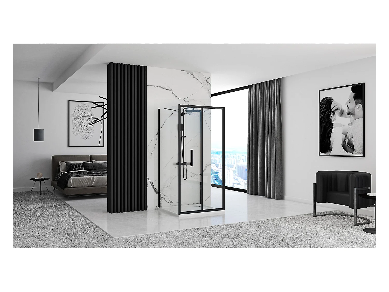 Cabina De Ducha Rea Rapid Fold 80x80 Black