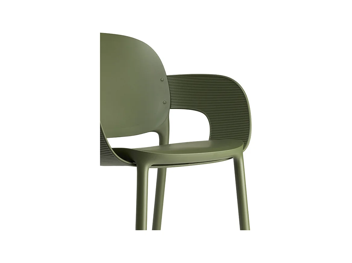 Lot de 2 - Chaise avec accoudoirs outdoor indoor en plastique recyclé HUG