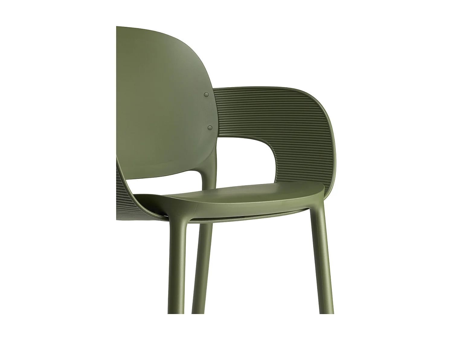 Lot de 2 - Chaise avec accoudoirs outdoor indoor en plastique recyclé HUG