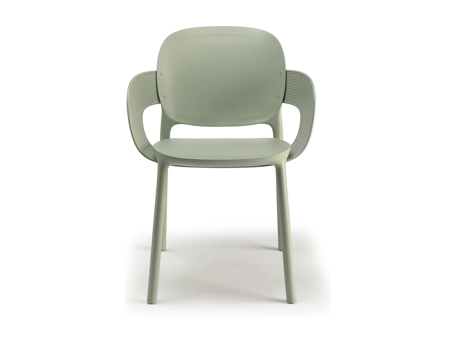 Lot de 2 - Chaise avec accoudoirs outdoor indoor en plastique recyclé HUG