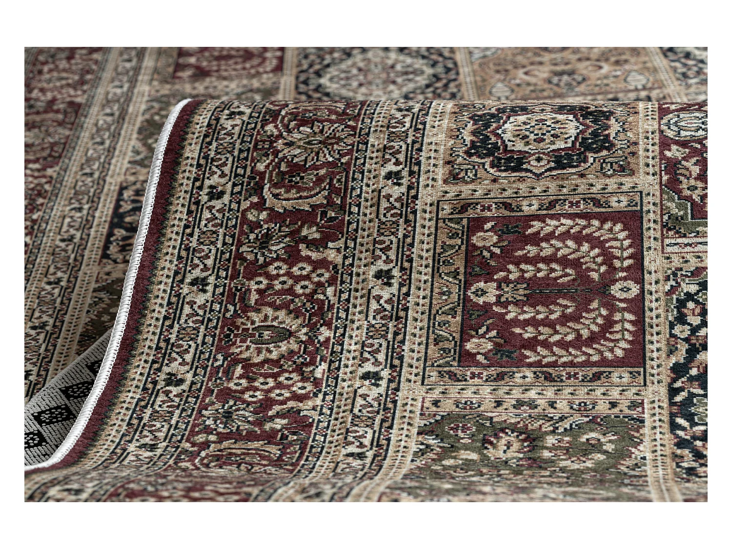 TAPIS DE COULOIR antidérapant LOTUS CASSETTES 39980 Oriental beige /  80x590 cm