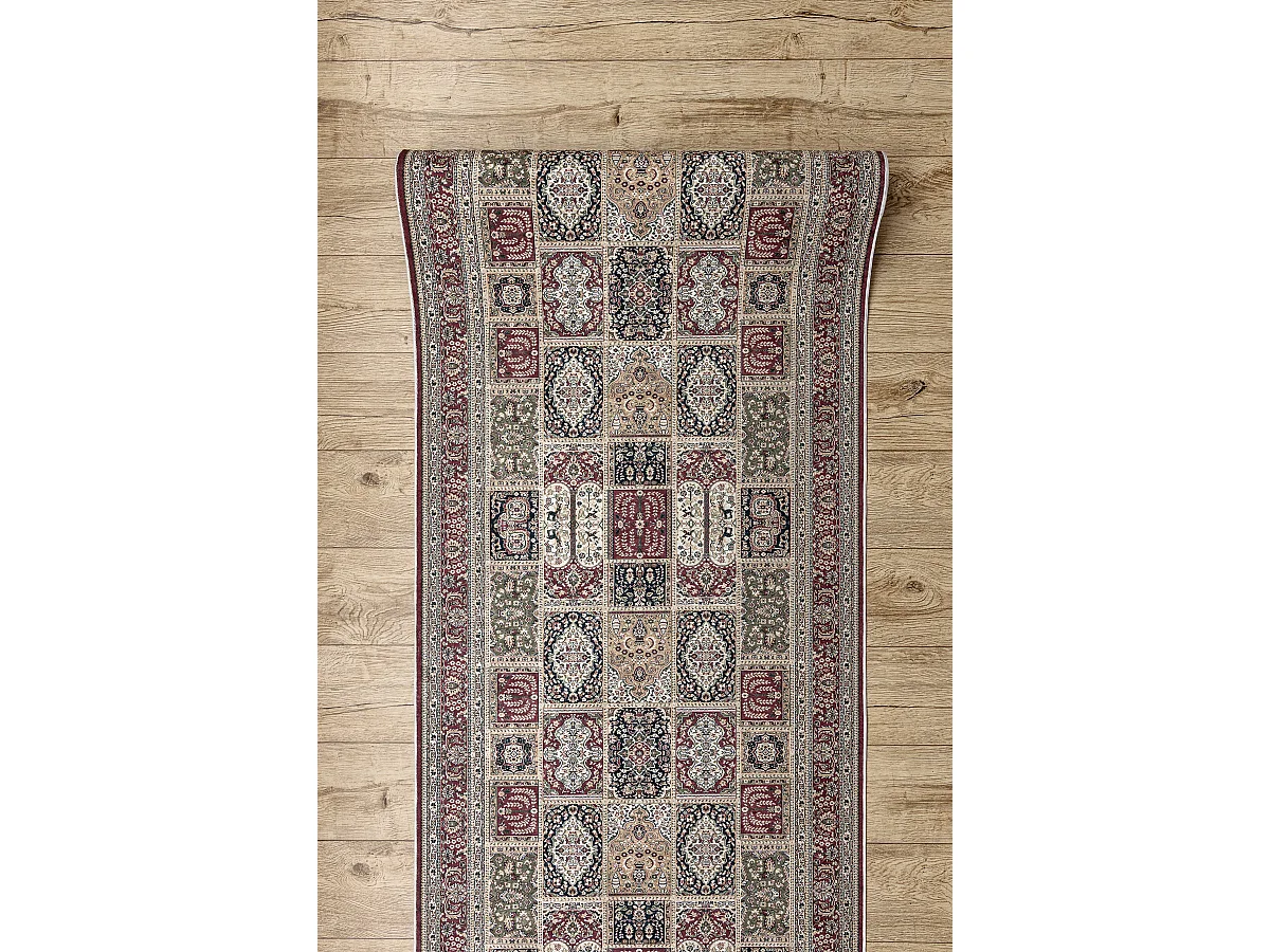 PASSATOIA gommata LOTUS CASSETTES 39980 Orientale beige / rosso lavabi 120x670 cm