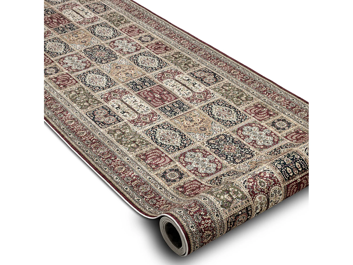 PASSATOIA gommata LOTUS CASSETTES 39980 Orientale beige / rosso lavabi 80x390 cm