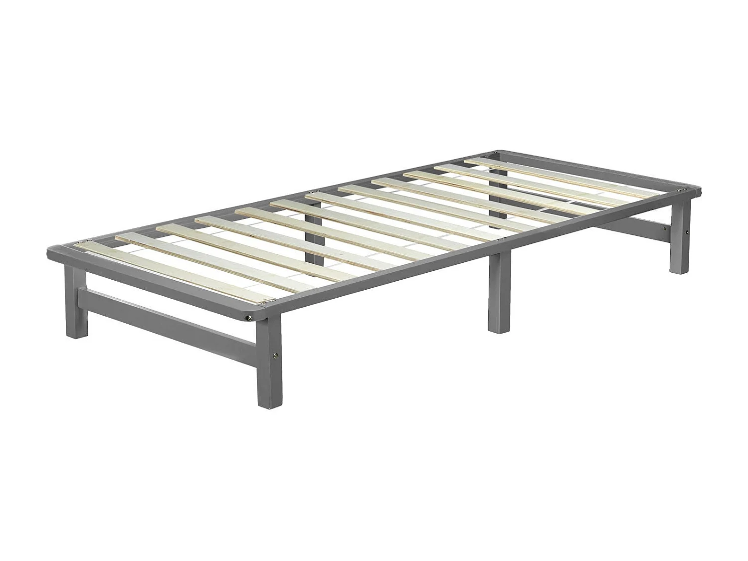 Lit palette avec sommier bois marron 200 x 90 x 28 cm LIT06223