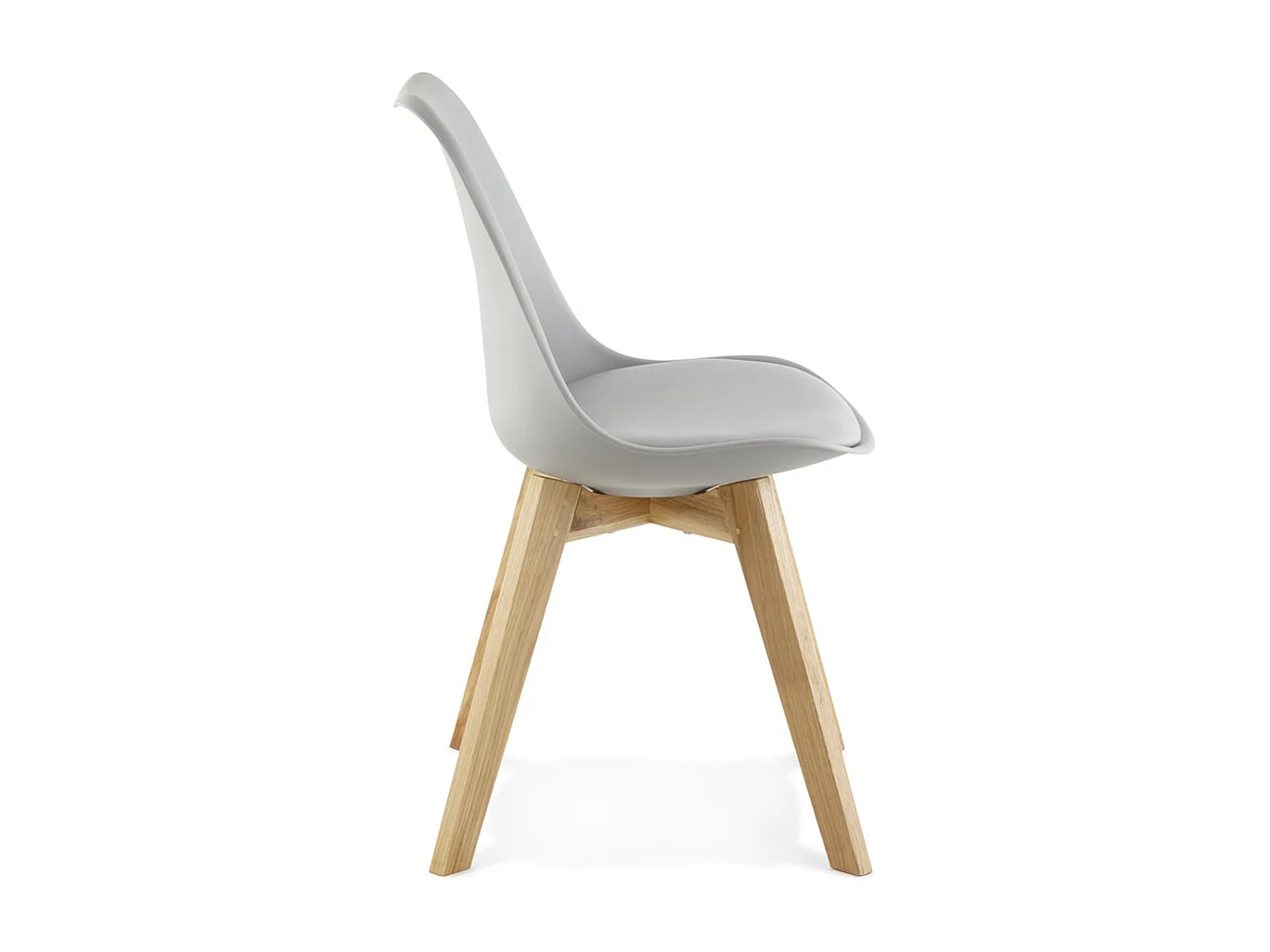 Lot de 2 chaises scandinaves TEKI chêne massif et simili cuir gris