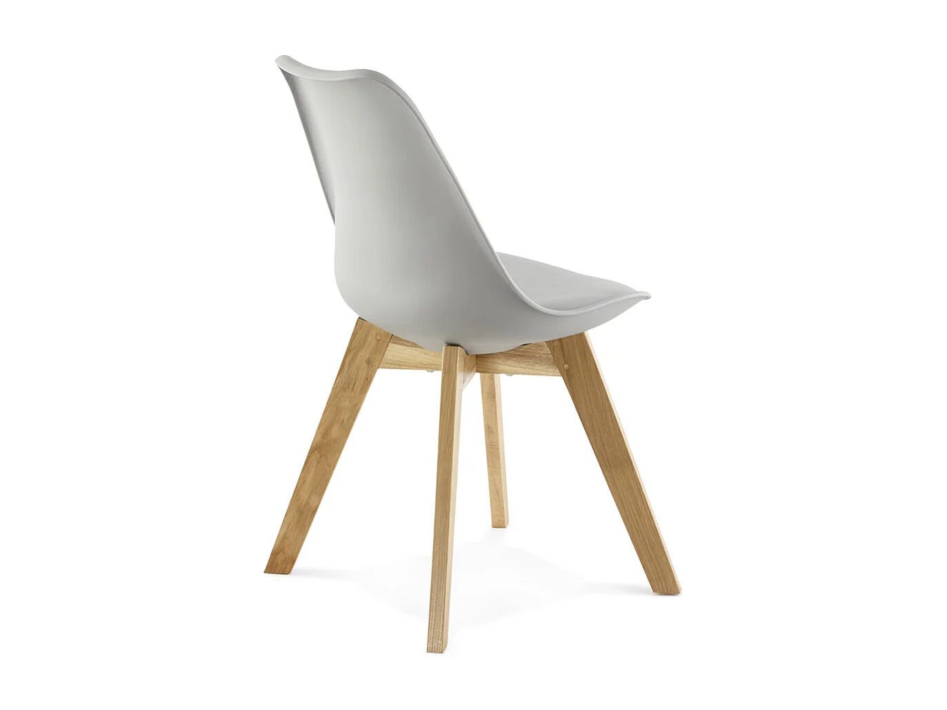 Lot de 2 chaises scandinaves TEKI chêne massif et simili cuir gris