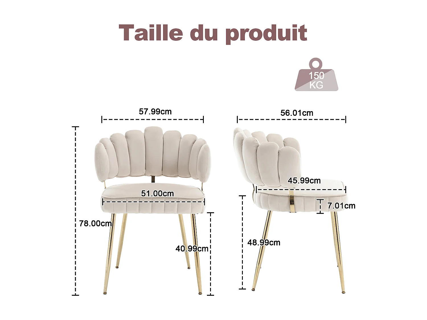 Set van 2 fluwelen stoelen - rugleuning met uitgesneden bloemblaadjespatroon - ideaal voor eetkamer of moderne woonkamer