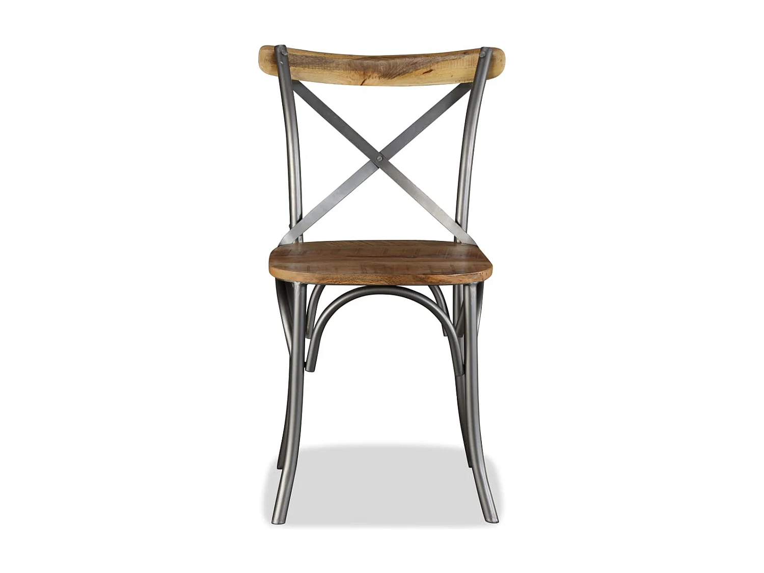 Lot de 2 chaises de salle à manger cuisine bois de manguier design industriel CDS020288