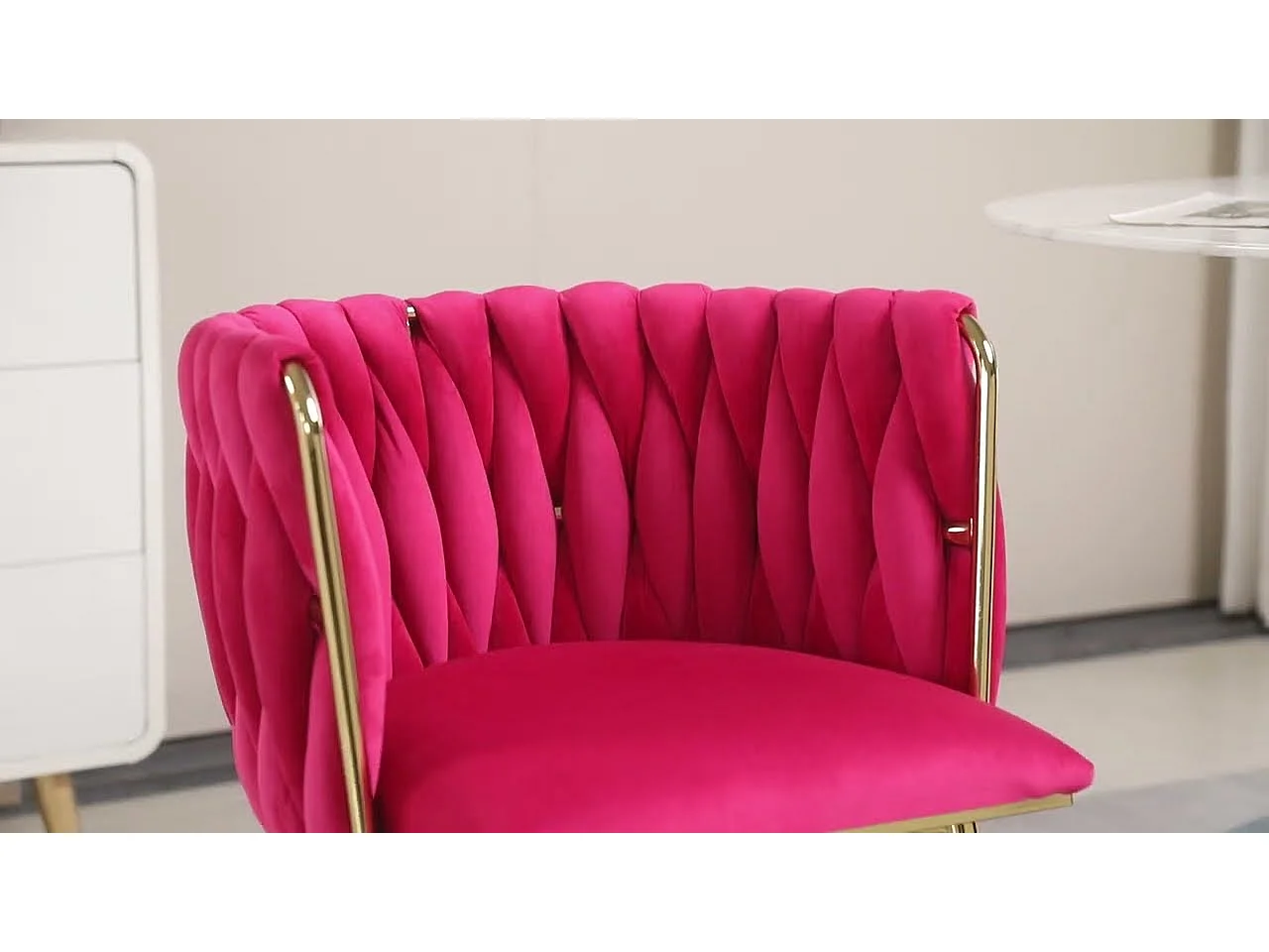 Set van 2 schelpstoelen met rieten rugleuningen en gouden poten - Bohemian Elegance