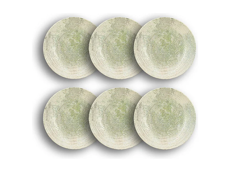 Novastyl - Lot 6 Assiettes Creuses Nature 23cm En Porcelaine