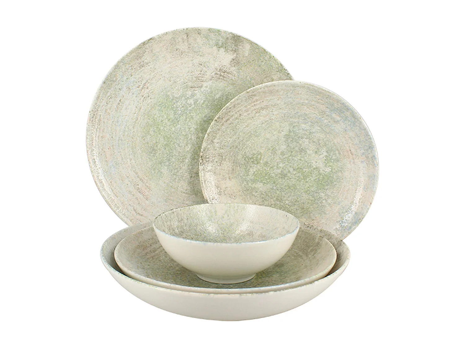Novastyl - Lot 6 Assiettes Creuses Nature 23cm En Porcelaine