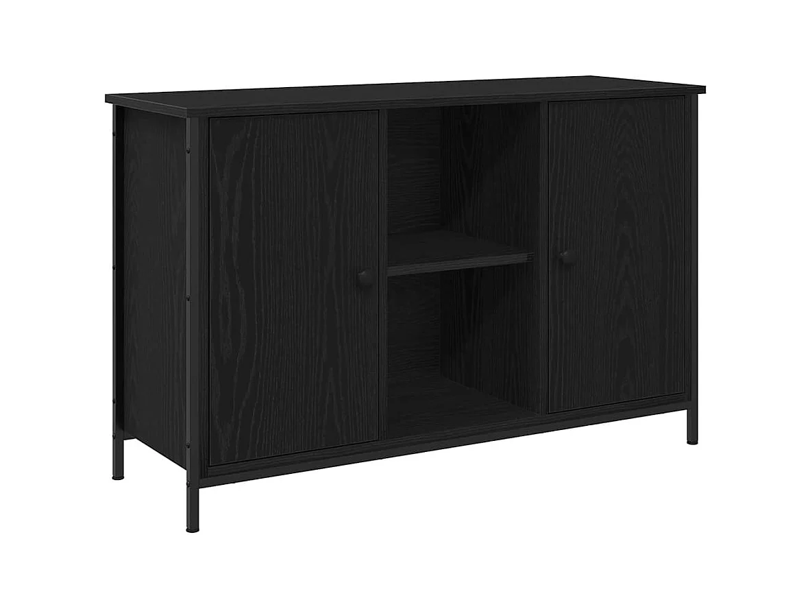 TV Kast Zwart eiken 101 x 35 x 65 cm Bewerkt hout