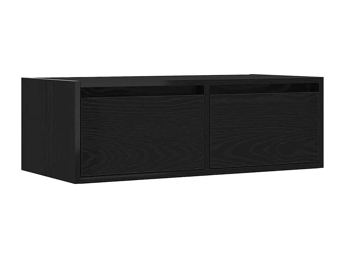 Meuble TV avec lumières LED chêne noir 75x35,5x25 cm