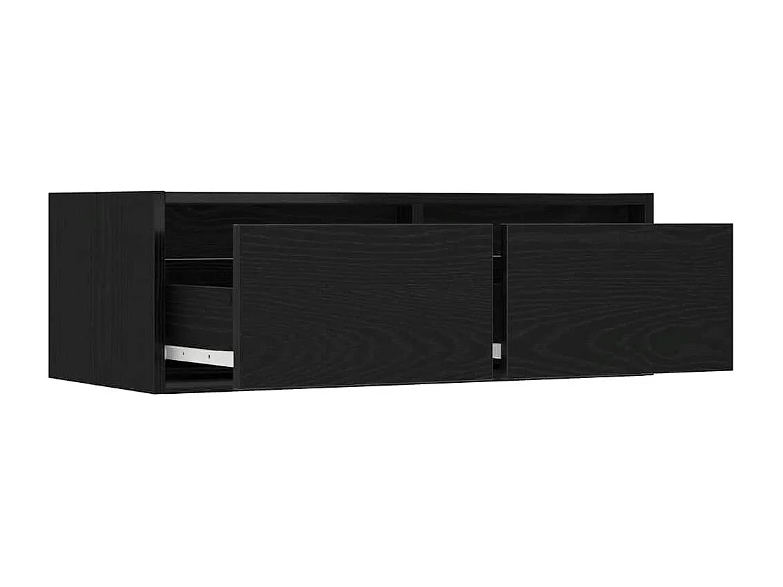 Meuble TV avec lumières LED chêne noir 75x35,5x25 cm