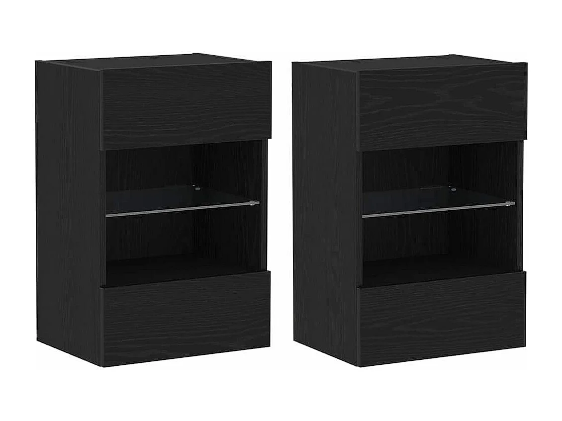 Meuble TV 2 pièces Noir 40 x 30 x 60,5 cm Bois d'ingénierie