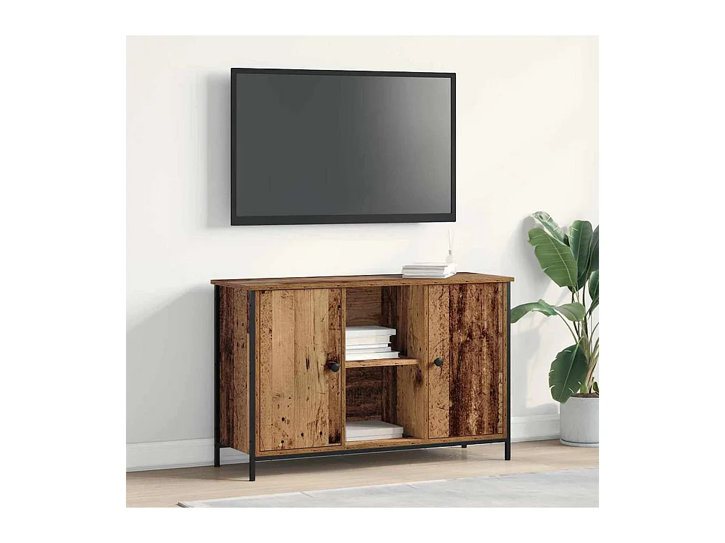 TV Kast Oud hout 101 x 35 x 65 cm Bewerkt hout