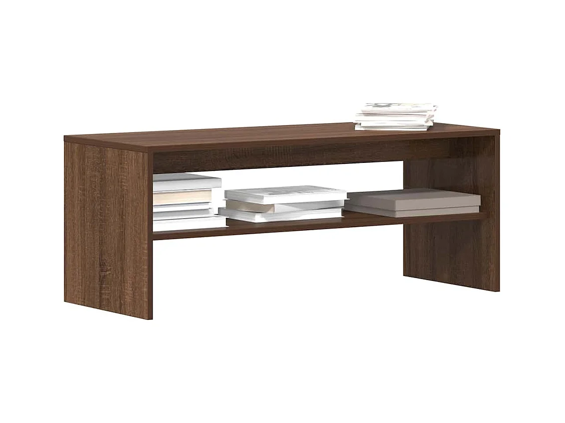 Mueble de TV madera contrachapada roble marrón 100x40x40 cm
