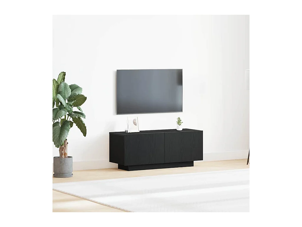 Gabinete para TV Carvalho preto 100 x 35 x 40 cm