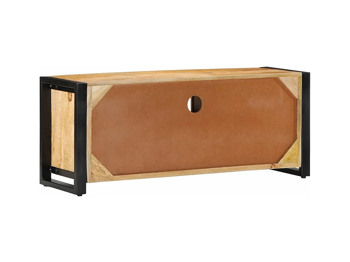 Meuble TV 100x30x40 cm bois massif de manguier brut