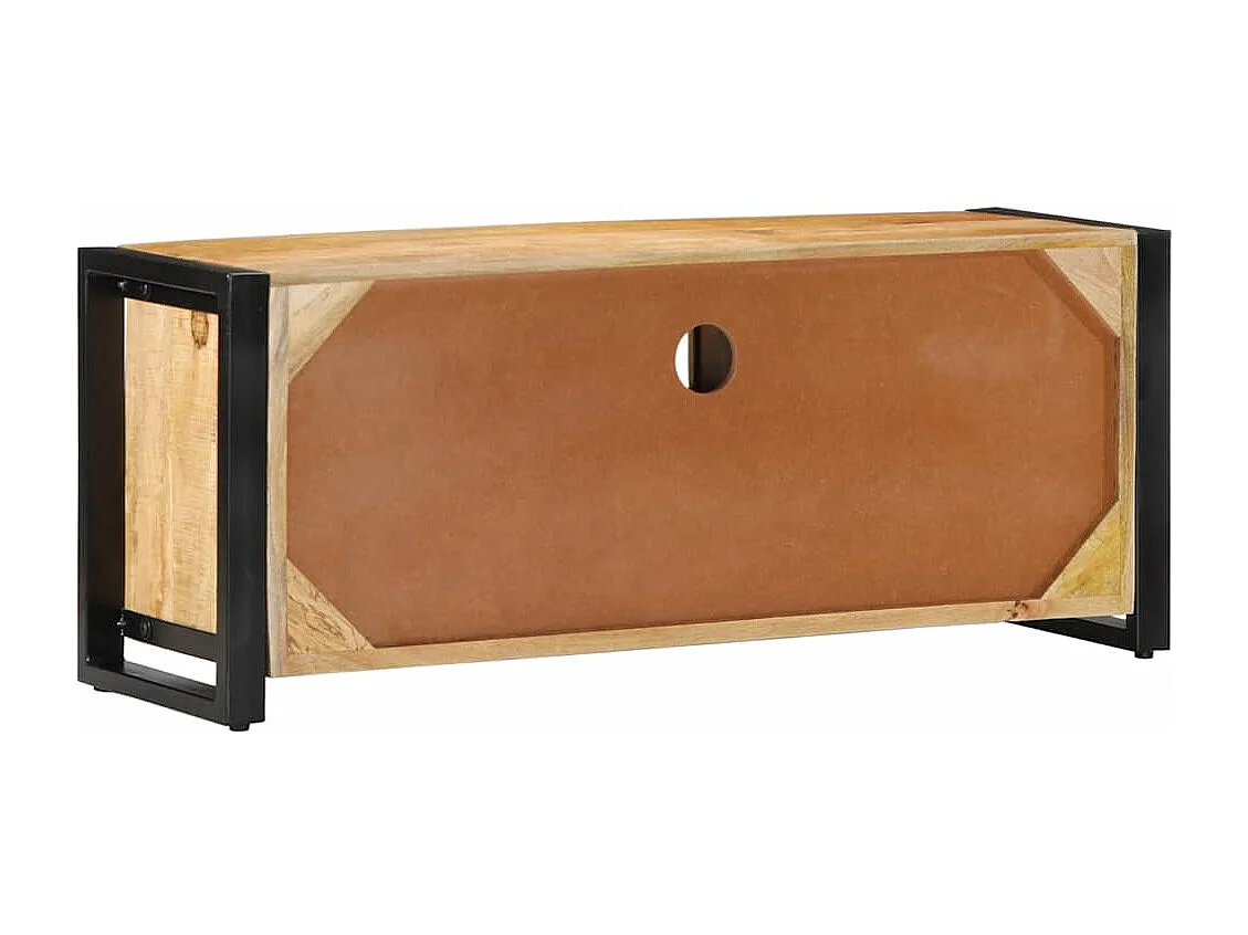 Meuble TV 100x30x40 cm bois massif de manguier brut